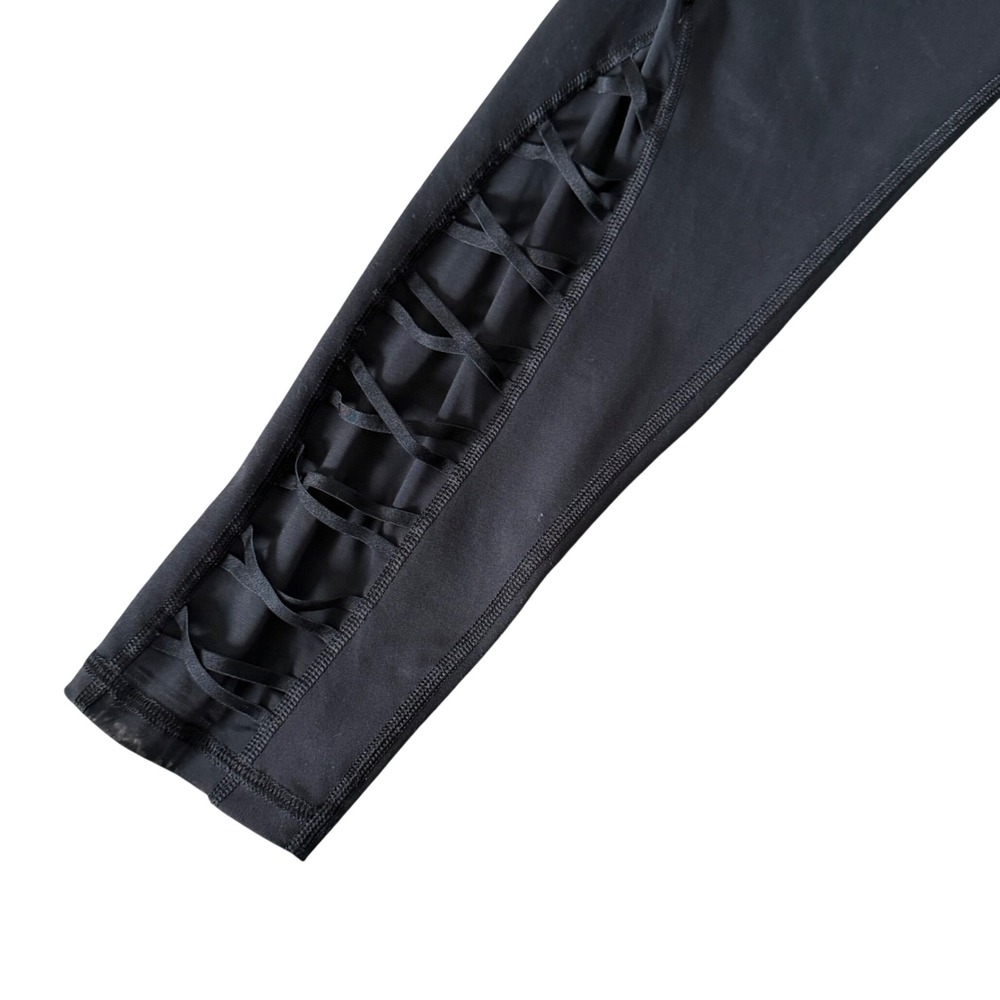 Victoria's Secret Sport Black Criss Cross Knockout Tight Leggings Women's Size L - Picture 9 of 10